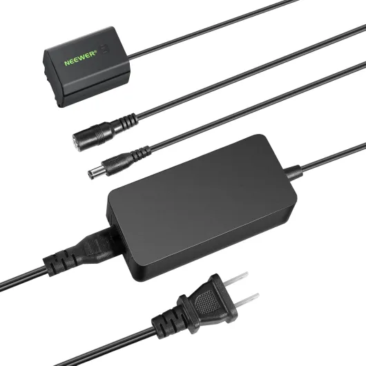 NP-FZ100 AC Power Supply Adapter and DC Coupler Dummy Battery Charger Kit Compatible with Sony A1, A9 II, A7R III, A7R IV, A7R V, A7S III, A7 III, A7 IV, A6600, A7C Cameras for NP-FZ100