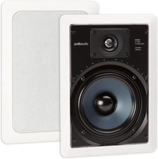 RC65i 2-Way Premium in-Wall 6.5 Speakers, Rectangular Indoor Speakers, Set of 2 Perfect for Damp and Humid Indoor Placement - Bath, Kitchen, Covered Porches (White, Paintable Grille)