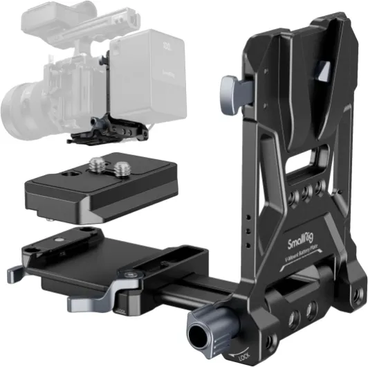 Foldable V Mount Battery Plate, Tool-Free, All-in One Mounting Solution for Mirrorless/DSLR Cameras, with Modular Plate for Arca, Compact Camera Video Rig, for NEEWER V Mount Battery PS099E Basic