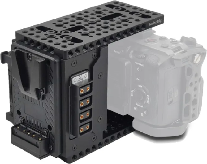 FusionRig FX3/FX30 New Camera Cage Expansion Module Cineback Build-in Voltage Display,4 D-Tap Ports