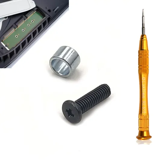 1PC Ps5 SSD Screw And Ring Replacement And 1PC Cross Screwdriver For Ps5 Console SSD / Playstation 5 Games Console Solid State Drive, Repair Spare Parts Accessories Kit 1pc Screw+1pc Ring+1pc Screwdriver for PS5 SSD