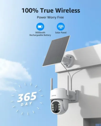 8Pack 4MP Solar Security Cameras Wireless Outdoor, 360° Pan & Tilt WiFi Security Camera with Color Night Vision, Easy to Install, PIR Alarm, 2-Way Audio Up to 256G Storage, Alexa Supported