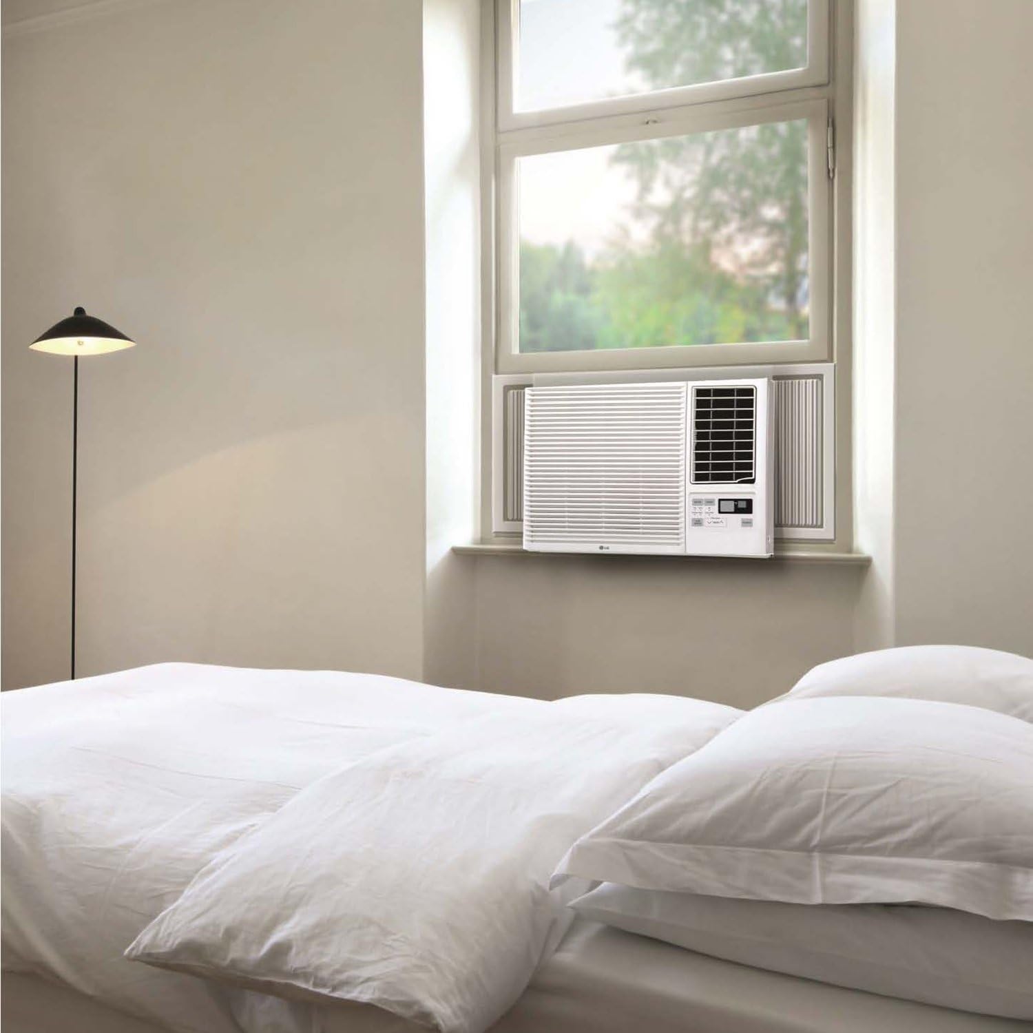 23,000 BTU 230V Window-Mounted Air Conditioner with 9,200/11,200 BTU Supplemental Heat Function Bright White 23000 BTU Electronic 230V