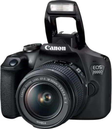 EOS 2000D Camera + EF-S 18-55mm IS II Lens - Black
