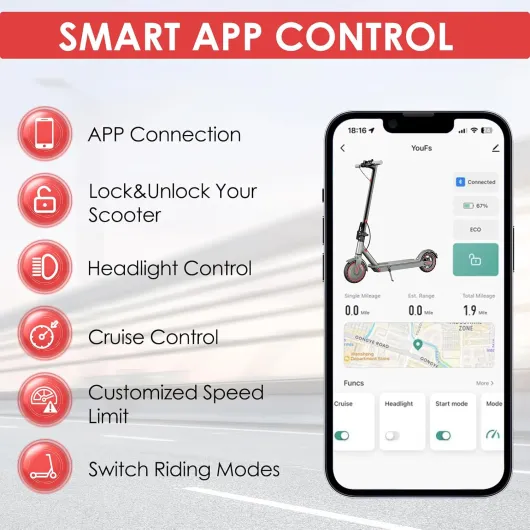 Trottinette Électrique, Pneus Alvéolés 8,5", Moteur 350W, Jusqu'à 25 km/h et 25/35 km d'Autonomie, E-Trottinette Pliable pour Adultes avec Frein à Tambour D8pro-37km-rouge