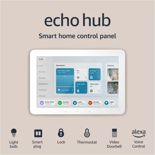 Amazon Echo Hub, 8” smart home control panel with Alexa+ Early Access, Compatible with thousands of devices Device only
