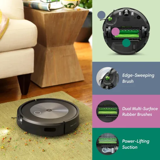 Roomba j7+ (7550) Self-Emptying Robot Vacuum – Identifies and avoids obstacles like pet waste & cords, Empties itself for 60 days, Smart Mapping, Works with Alexa, Ideal for Pet Hair