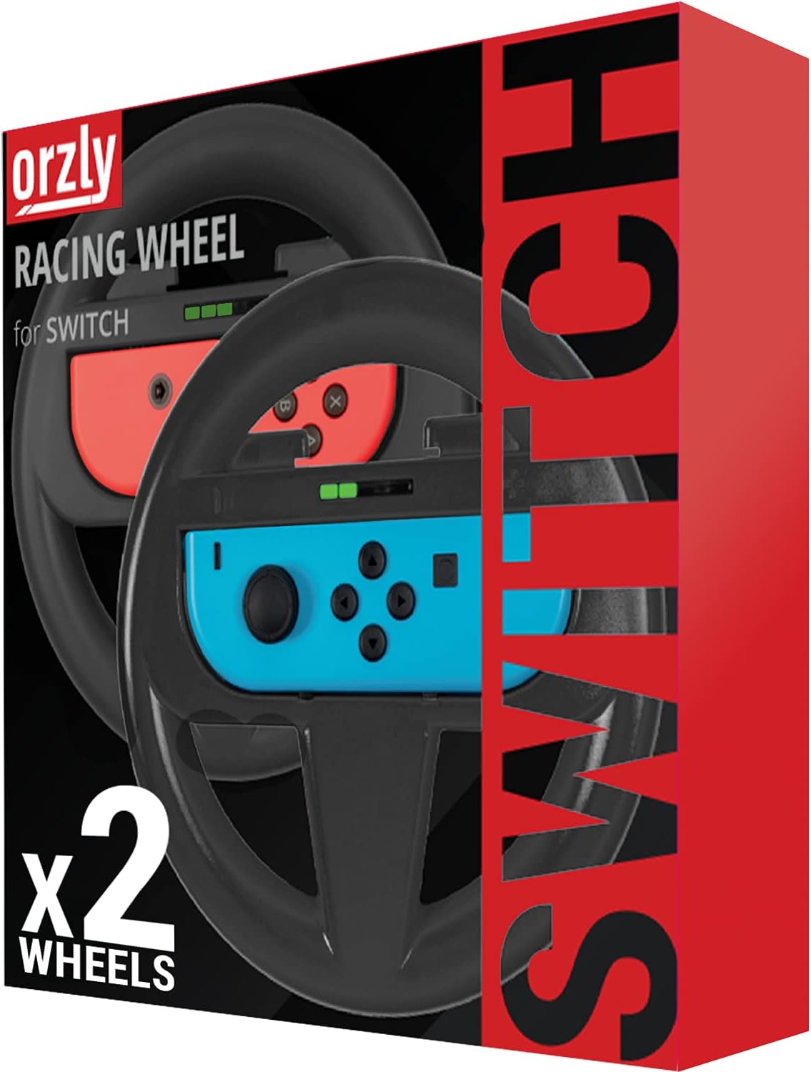 Steering Wheels for Nintendo Switch & OLED Joy-Cons, Racing Wheels for Mario Kart 8 Deluxe [Mariokart Switch Steering Wheel Joycon Controller Attachment Accessories]-TWIN PACK [2X Black Wheels] Nintendo Switch/OLED Black