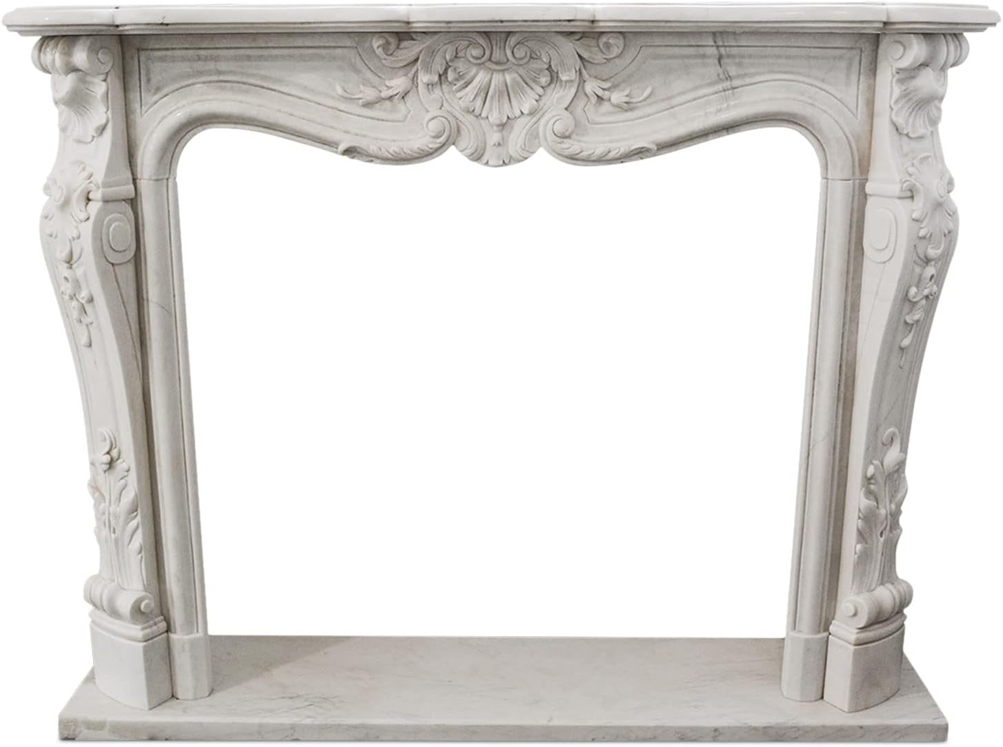 Carrara White Marble Fireplace Italian Fireplace Frame for Classic Wall Mounted White Marble