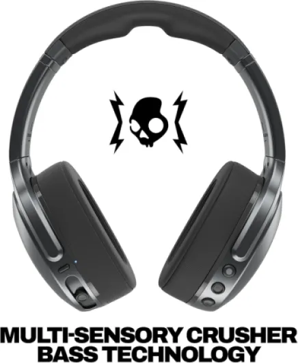Crusher 540 Active Wireless Bluetooth Headphones with Multi-Sensory Bass, Noise Isolating Over-Ear Fit, Sweat and Water Resistant, 40 Hours Battery, Microphone for iPhone Android - Coal