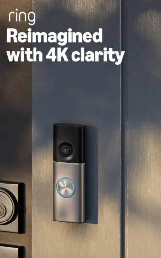 Wired Video Doorbell Pro (newest gen) Hardwired - Video Doorbell Camera - Retinal 4K, up to 10x Enhanced Zoom - Wide Field of View - Radar Detection - 30-day free trial of Ring Subscription Plan