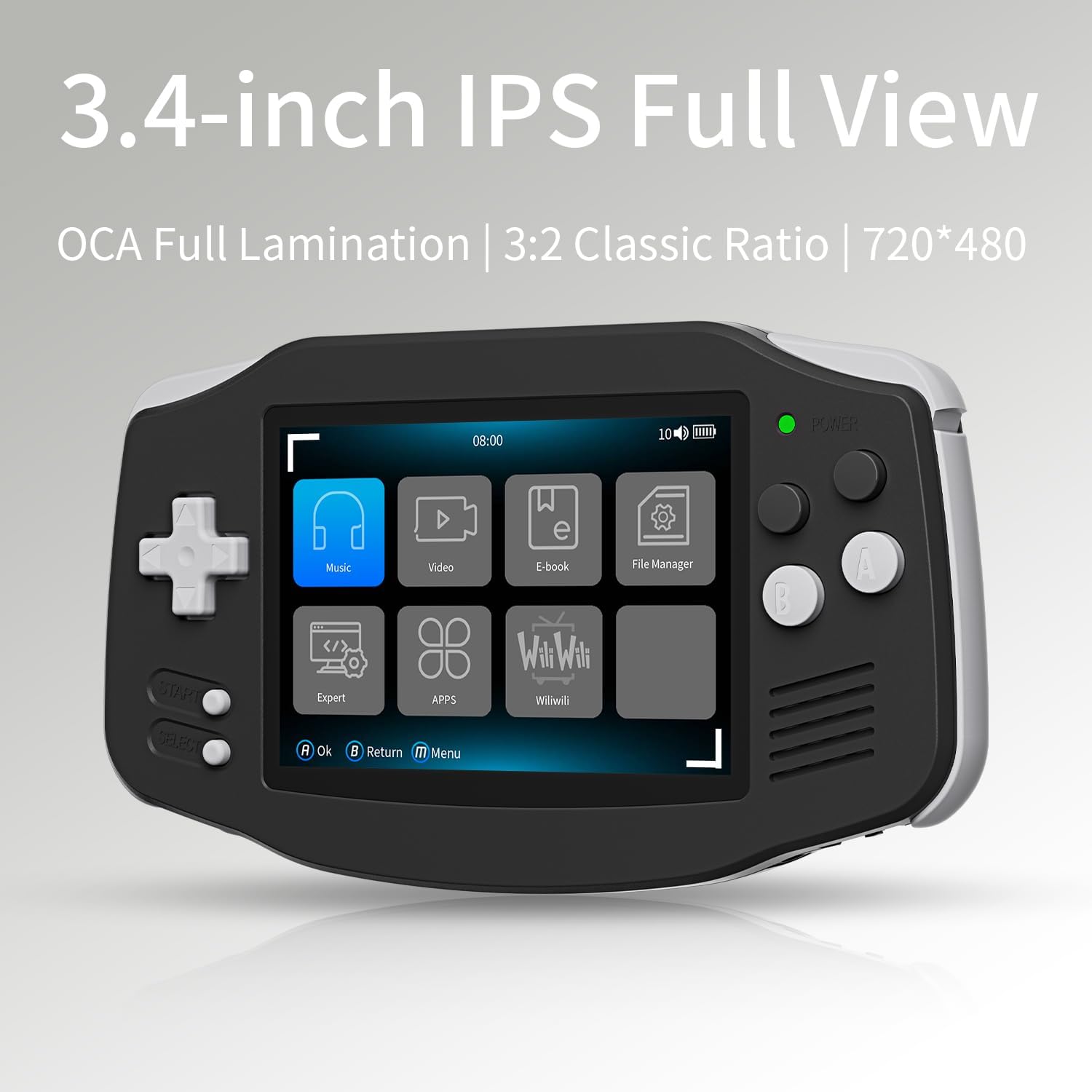 RG 34XX Retro Handheld Game Console Linux 64-bit 3.4 inch IPS Screen 32+64G Card RG 34XX Portable Retro Gaming Console 5000+ Preloaded Games 3500mAh Battery Compatible with WiFi HDMI Bluetooth Black