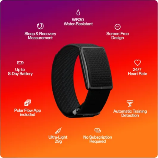 LOOP – Screen-Free Wellness Tracker with 24/7 Heart Rate, Sleep & Activity Tracking, 8-Day Battery, No Subscription, Black