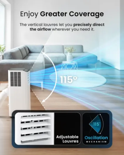 4-in-1 Portable Air Conditioner 9000 BTU - Smart Home WiFi, 24 hr Timer, Window Kit, Powerful Air Conditioning, Class A Energy Efficient AC Unit for Home & Office - WHICH? BEST BUY AC AWARD 9,000 BTU + Smart App