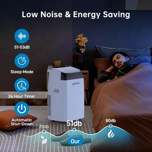 Air Conditioner, 12000BTU Portable Air Conditioner, 3-in-1 with Cooling, Dehumidifier 35L/Day, Sleep Mode&Fan with 2 Speeds, 24 Hour Timer & Window Venting Kit for Room, Office