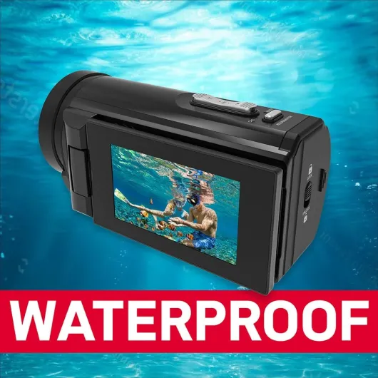 AGFA PHOTO Realimove CC4000W - Caméscope Étanche 4K, Écran Tactile 3’’, Zoom Numérique 18x, Vidéo 2.7K, Photo 24MP, Modes d’Enregistrement Multiples, Batterie Lithium - Noir