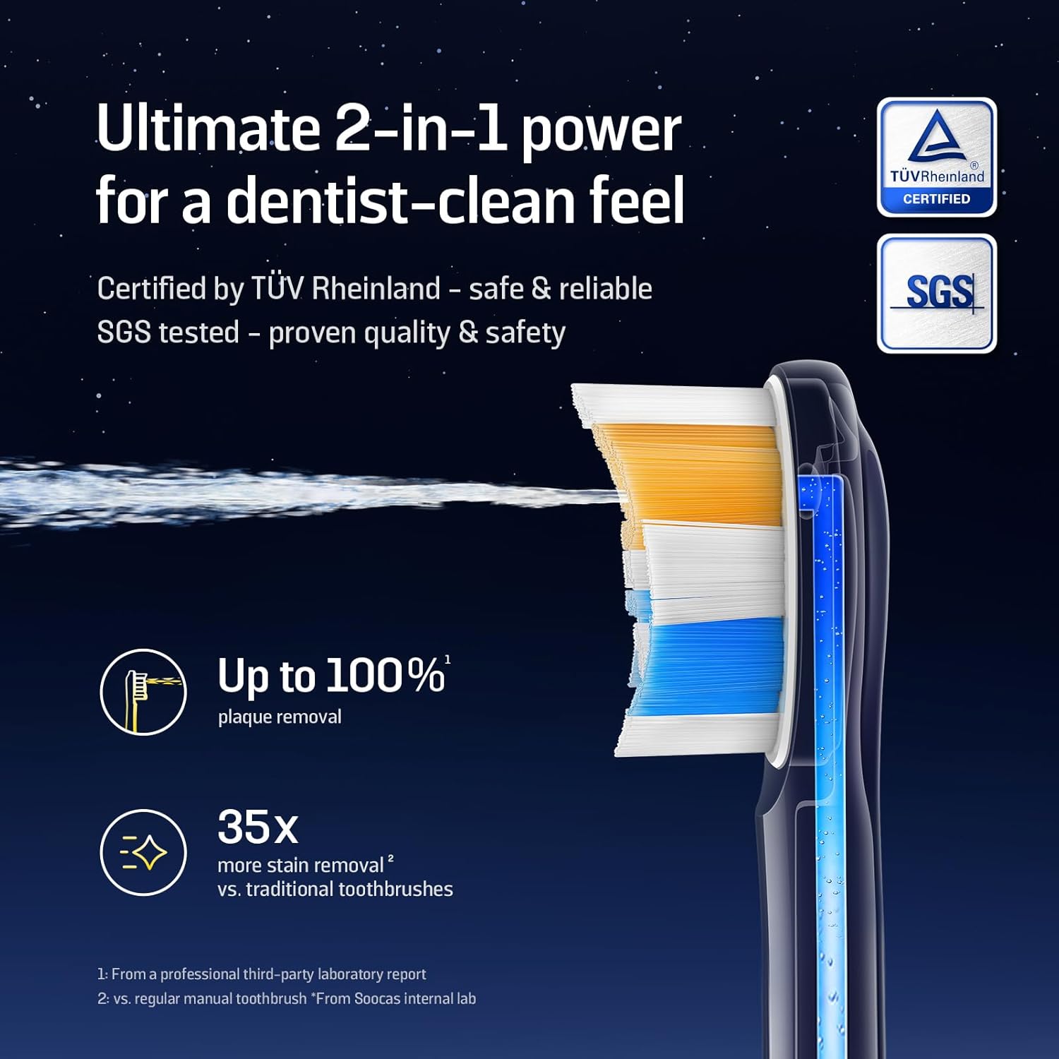 NEOS II – Sonic Electric Toothbrush & Cordless Water Flosser for Adults, Portable Oral Irrigator, Up to 100% Plaque Removal, Travel-Friendly, Dark Violet