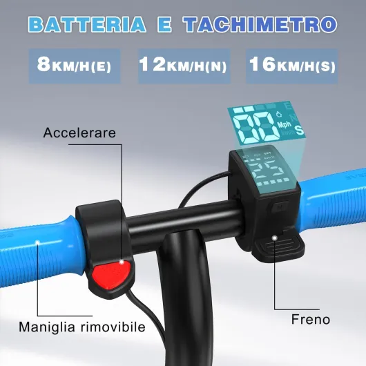 E6 Electric Scooter for Kids, 7" Lightweight E-Scooter for Ages 6-12, Electric Scooter with A Range of Up to 20 km and 7-Color Lights, 3 Speed Modes (8, 12, 16 km/h) E6 BLUE NEW