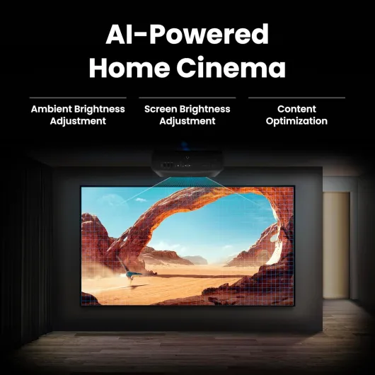 W2720i - 4K 2500lm LED Smart Home Theater Projector with AI Cinema Mode, DCI-P3, HDR, Delta E < 3, Rec.709, Factory Calibration, eARC, Dolby, 7.1 Channel, Android TV, HDR10+, HDR10, HLG