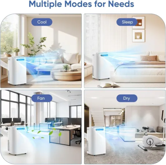 Tanoxo 14,000 Btu Portable Air Conditioner, Cools Up to 65 M², Remote Control AC Unit, 4 in 1 Cooling, Fan, Dehumidification, Standby and Installation Kits for Large Rooms,