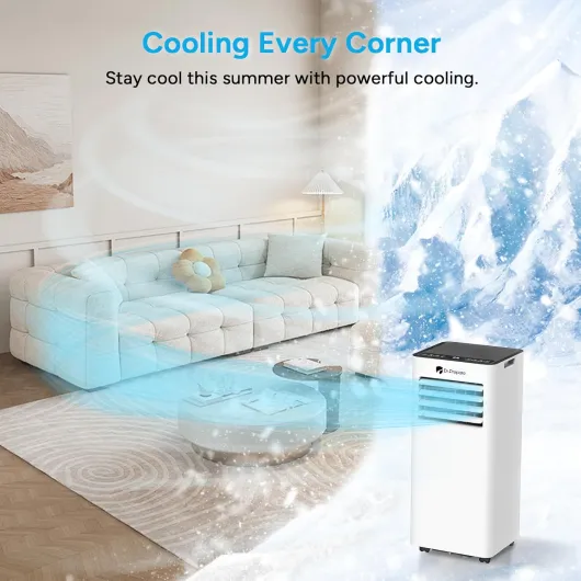 DR.PREPARE 9000 BTU Air Conditioning Unit, 4-in-1 Portable Air Conditioner Smart WiFi Enabled, Dehumidifier, Cooling Fan with 2 Speeds, 24H Timer & Sleep Mode, Child Lock, Dual Window Venting Kit 9,000 BTU with WiFi