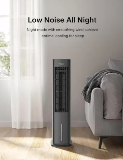 5L Evaporative Air Cooler with Remote, 3-in-1 Portable Cooling Tower: Fan, Humidifier & Auto-Swing, 3-Speed Cooling, 7H Timer, 2 Ice Packs for Home & Office Use 85CM Air Cooler Black