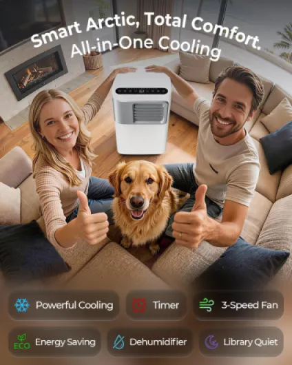 Portable Air Conditioning, 16000 BTU, for Large Rooms up to 750 m², 5-in-1 Smart AC Unit with WiFi/Remote Control, Fast Cooling, Dehumidifier and